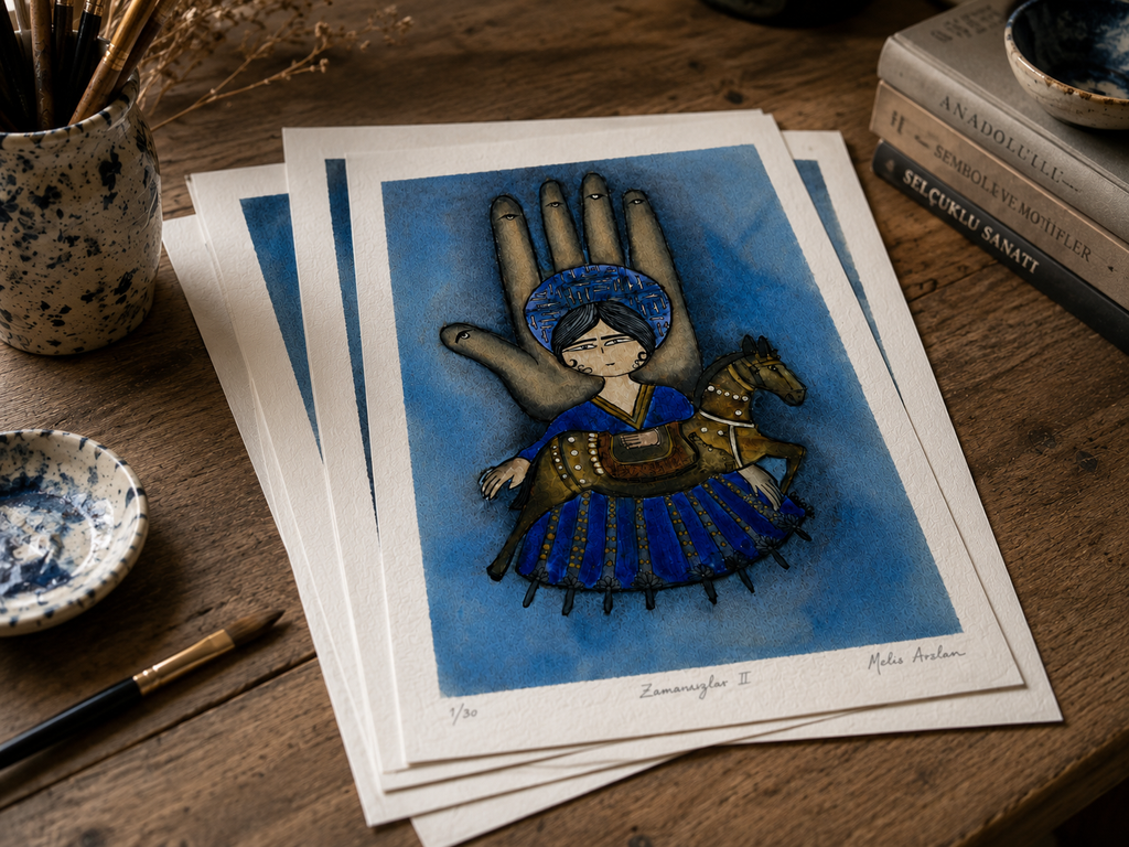 Zamansızlar No. 1 – Selçuklu Atlı Figür | İmzalı ve Numaralı Fine Art Baskı | Sınırlı Edisyon