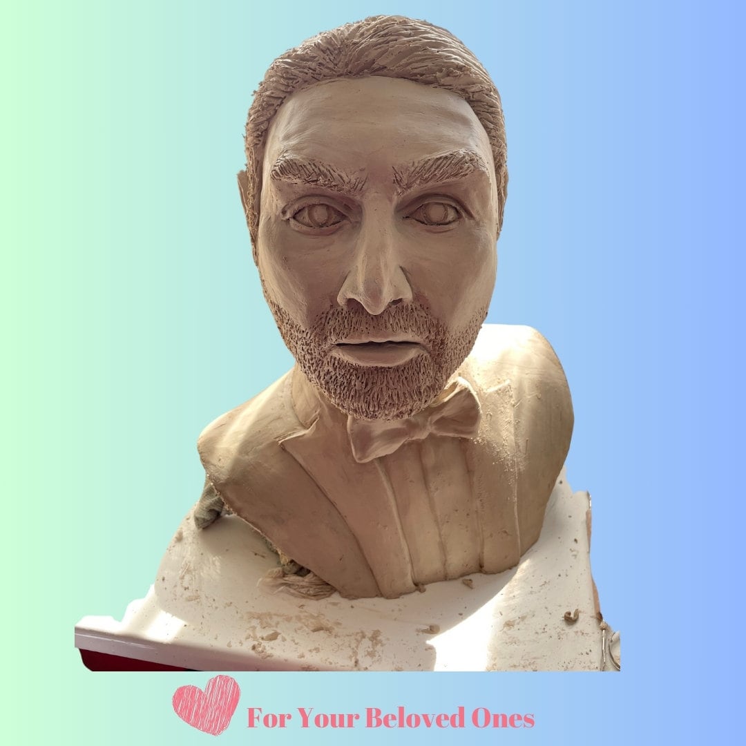 Custom Ceramic Sculpture from Your Photo - Unique Handmade Portrait Bust Gift