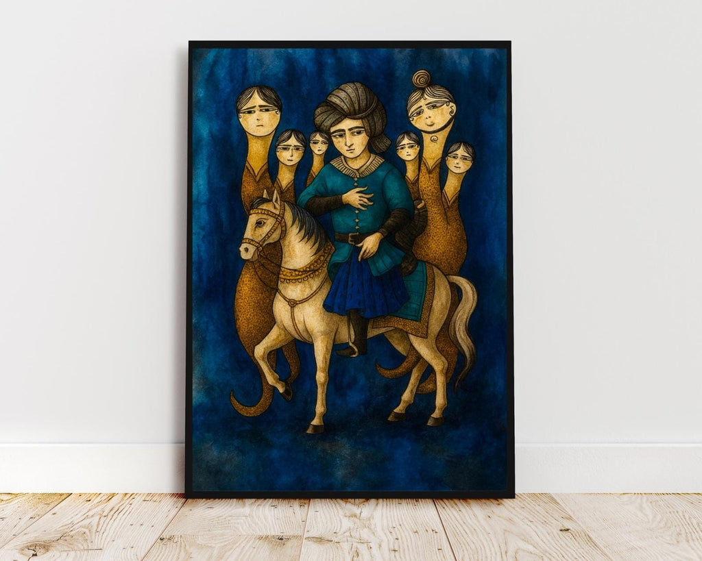 Shahmaran Tarot Card Art Print: Seljuk Ornament, Anatolian Myth (Digital Download)