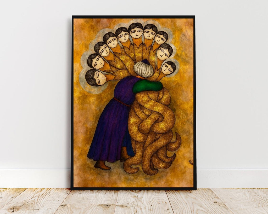 Shahmaran Tarot Card Print: Seljuk Art, Anatolian Myth (Digital Download)