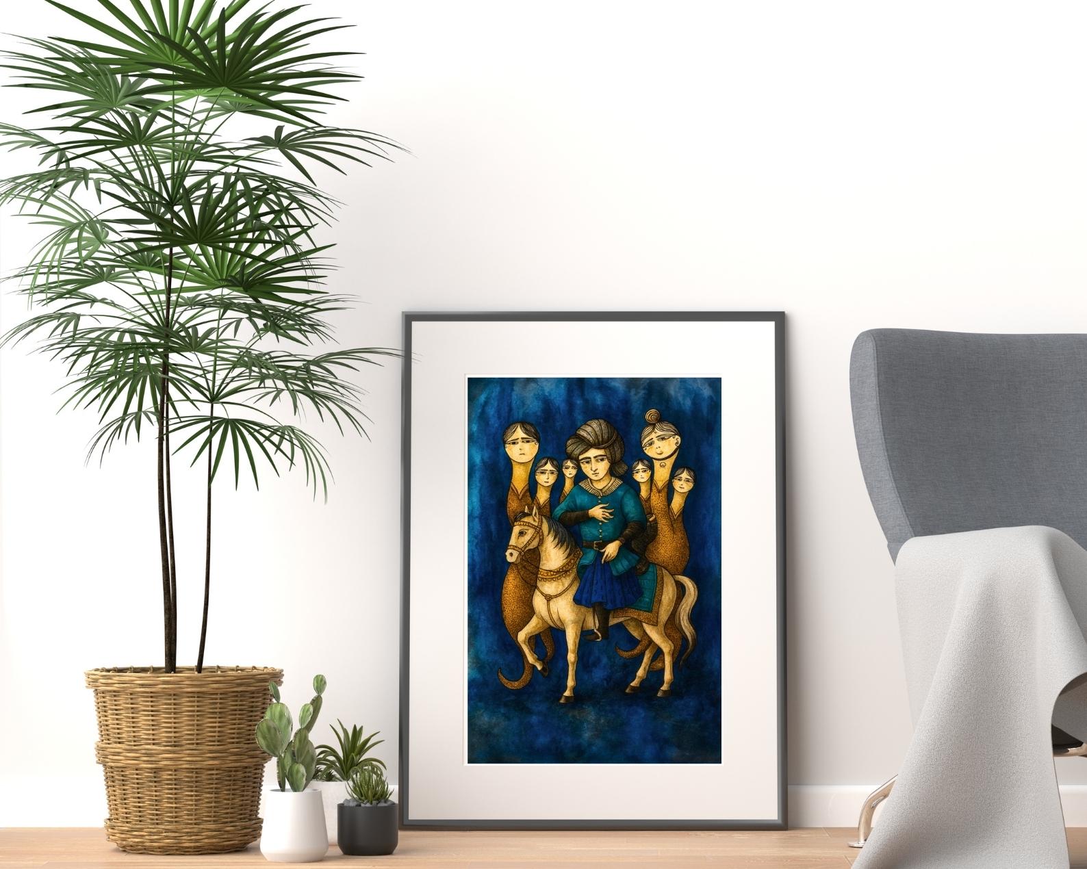 Shahmaran Tarot Art Print: Seljuk Ornament, Anatolian Myth