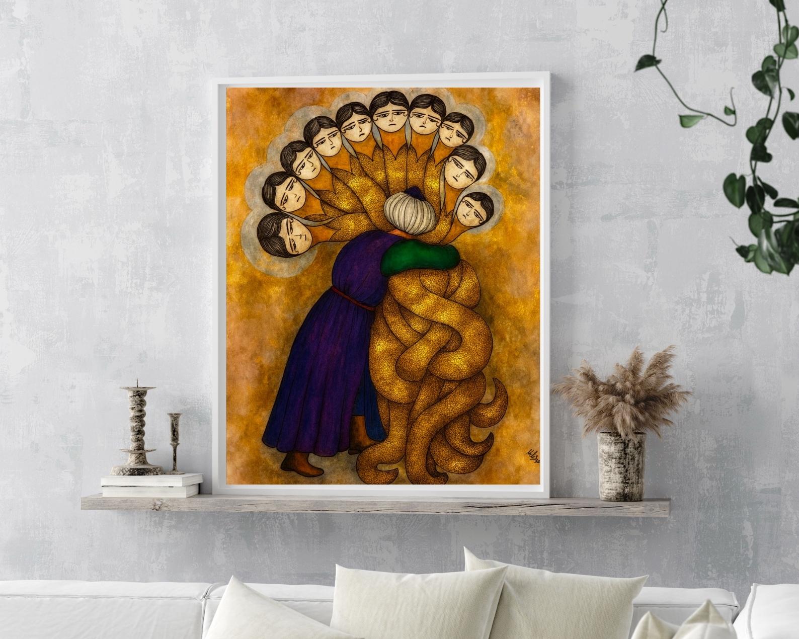 Shahmaran Tarot Card Print: Seljuk Art, Anatolian Myth