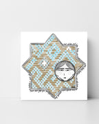 Seljuk Star Tile Art Print: Whimsical Face, Turkish Mosaic (Digital Download)
