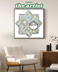 Seljuk Star Tile Art Print: Whimsical Face, Turkish Mosaic (Digital Download)